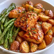BBQ Sheet Pan Chicken with Potatoes and Green Beans