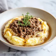 Ground Beef and Gravy over Mashed Potatoes