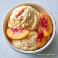 Peach Custard Ice Cream in 50 Minutes