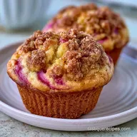 Rhubarb Muffins with Cinnamon Streusel