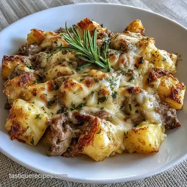 20 Minute Ground Beef Skillet: Cheesy