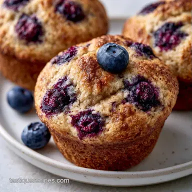 Banana Blueberry Muffins with Greek Yogurt Recipe Card