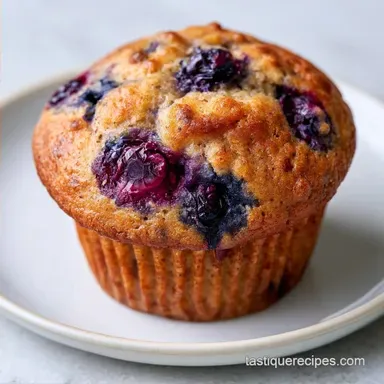 Banana Blueberry Muffins with Greek Yogurt