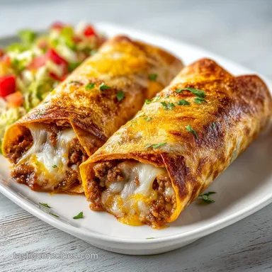 Beef and Cheese Chimichangas: Crispy Recipe Card