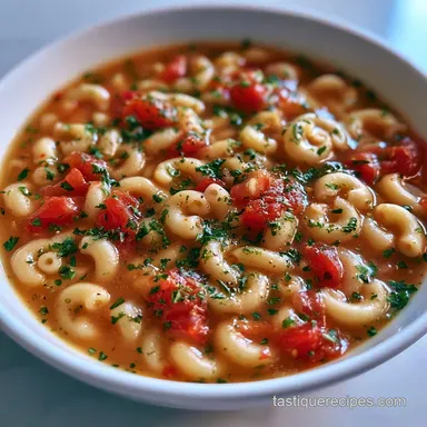 Beef and Macaroni Soup for 8 Servings