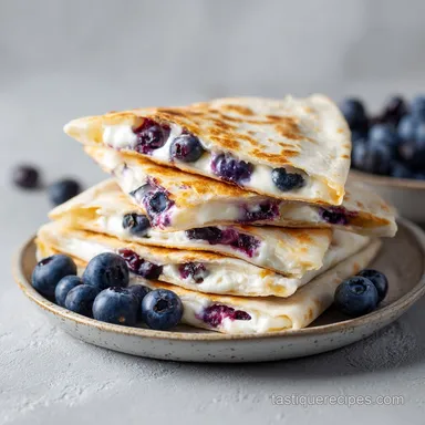 Blueberry Cream Cheese Quesadilla in 5 Minutes