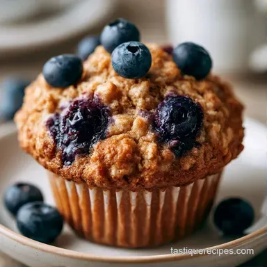 Blueberry Oatmeal Muffins for Meal Prep Recipe Card