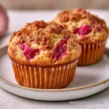 Buttery Rhubarb Dessert Muffins: Baked