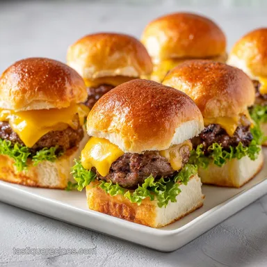 Cheeseburger Sliders with Ground Beef in 30 Min Recipe Card