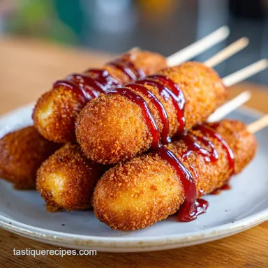Cheesy Korean Corn Dog Recipe for 6 Servings Recipe Card