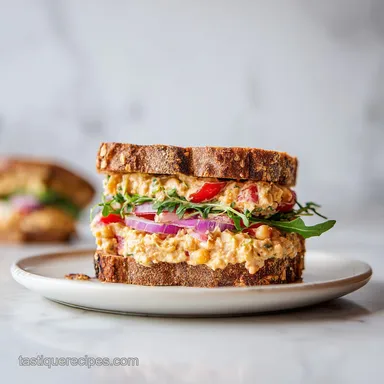 Chickpea Tuna Melt Recipe for 2 Servings Recipe Card