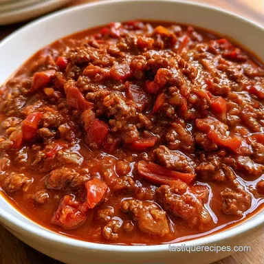 Beef Chili for 6 Servings Recipe Card