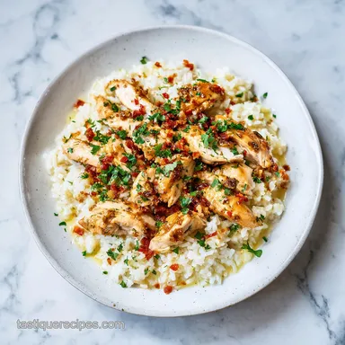 Creamy Chicken and Rice: One Pot Meal for 4 Servings Recipe Card