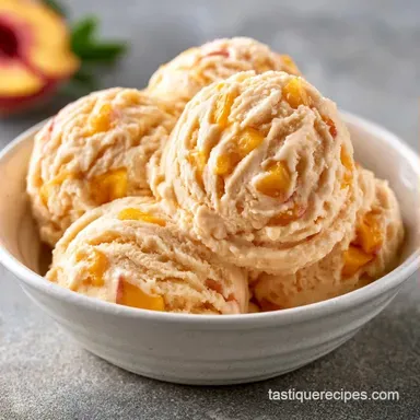 Peach Ice Cream with Condensed Milk Recipe Card