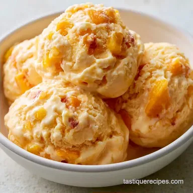 Peach Ice Cream with Condensed Milk