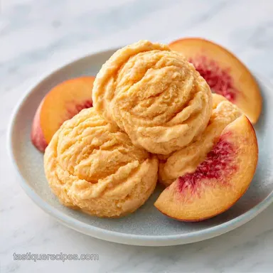 Peach Ice Cream with Fresh Peaches