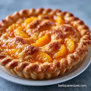 Easy Fresh Peach Pie for 8 Servings Recipe Card
