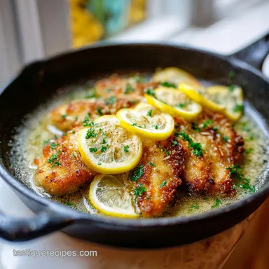 Lemon Chicken Recipe for 4 Servings with Butter Glaze Recipe Card