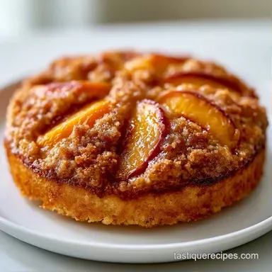 Easy Peach Crumb Cake for 20 Servings Recipe Card