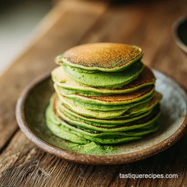 Fluffy Pandan Pancakes for 4 Servings Recipe Card