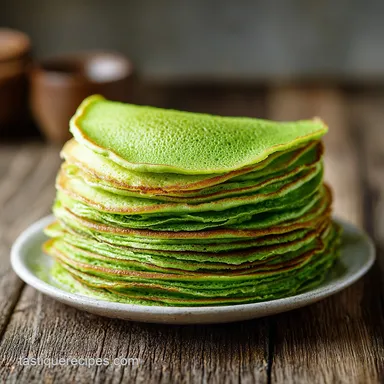 Fluffy Pandan Pancakes for 4 Servings