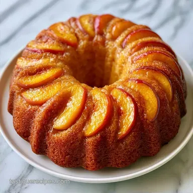 Fresh Peach Bundt Cake with Sour Cream