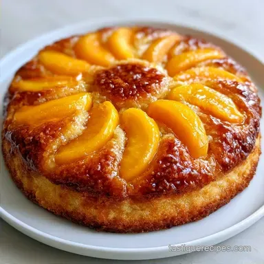 Fresh Peach Cake with Cinnamon Glaze