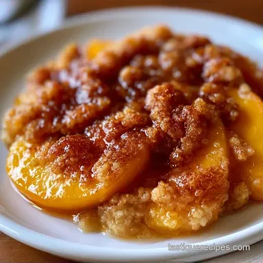 Peach Cobbler with Fresh Peaches Recipe Card