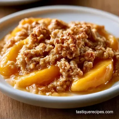 Peach Crisp with Fresh Peaches Recipe Card