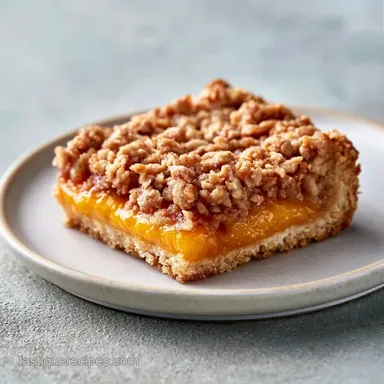Peach Crumb Bars with Rolled Oats Recipe Card