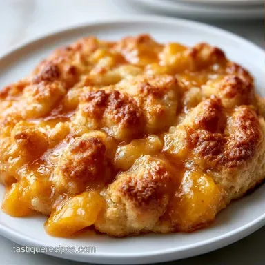 Peach Cobbler with Frozen Peaches Recipe Card