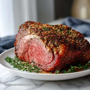 Garlic Herb Crusted Prime Rib Roast for 10 Servings Recipe Card