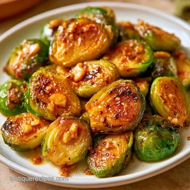 Garlic Roasted Brussels Sprouts: Crispy