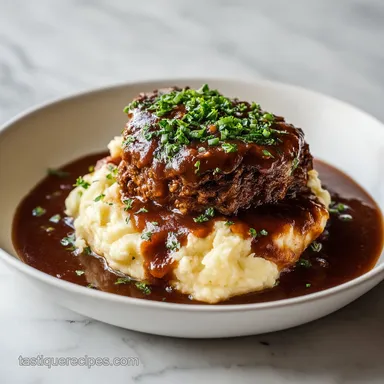Ground Beef and Gravy over Mashed Potatoes in 30 Minutes Recipe Card