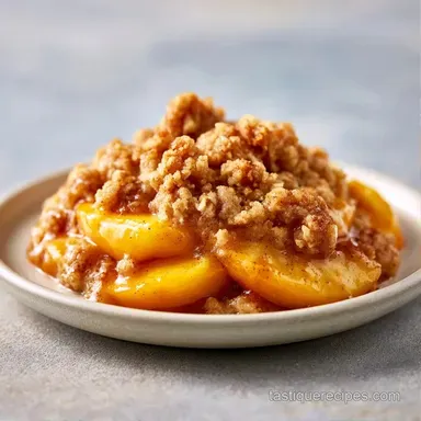 Easy Fresh Peach Crisp Recipe Card