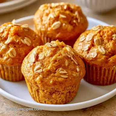 Healthy Pumpkin Muffins with Oat Flour Recipe Card