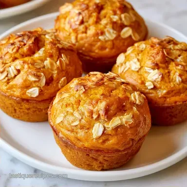 Pumpkin Oat Muffins with Greek Yogurt