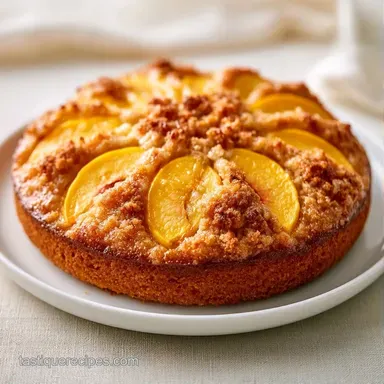 Italian Peach Crumb Cake for 12 Slices Recipe Card