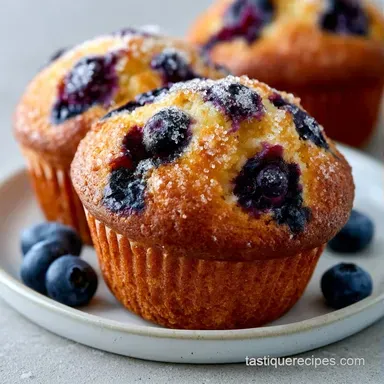 Blueberry Muffins with Sugar Crust Recipe Card