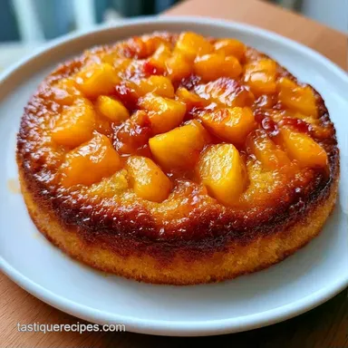 Juicy Peach Cake Recipe: Golden Baked Recipe Card