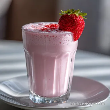 Korean Strawberry Milk Recipe for 2 Servings Recipe Card