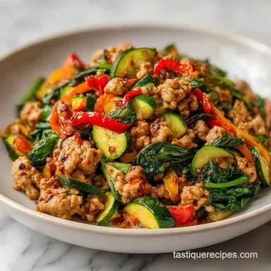 Lean Ground Turkey Skillet for 4 Servings Recipe Card