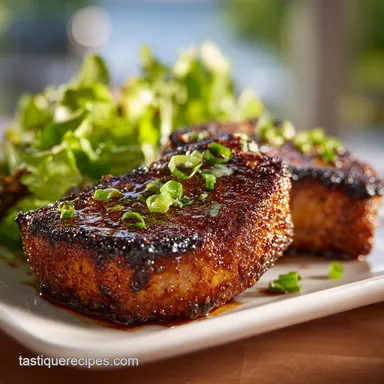 Mahogany Brown Sugar Chops for 4 Servings with Butter Basting Recipe Card