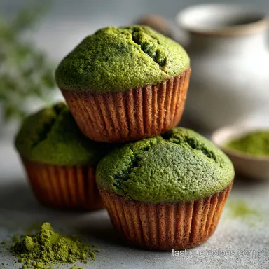 Matcha Almond Muffins: Ready in 37 Minutes
