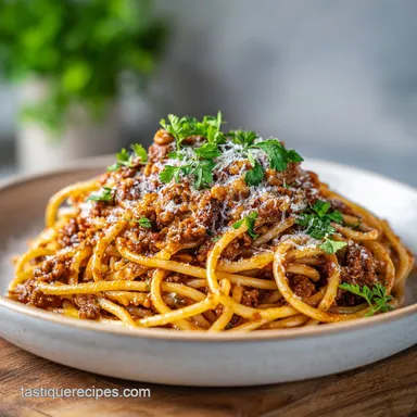 Mushroom Walnut Bolognese Recipe for 6 Servings Recipe Card