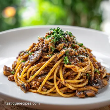 Mushroom Walnut Bolognese Recipe for 6 Servings