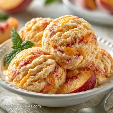 Peach Ice Cream in 15 Minutes