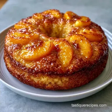 Spiced Peach Cake with Sour Cream