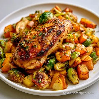 One Pan Fall Chicken for 6 Servings Recipe Card