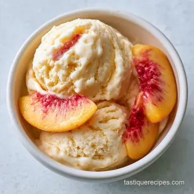Peach Custard Ice Cream in 50 Minutes